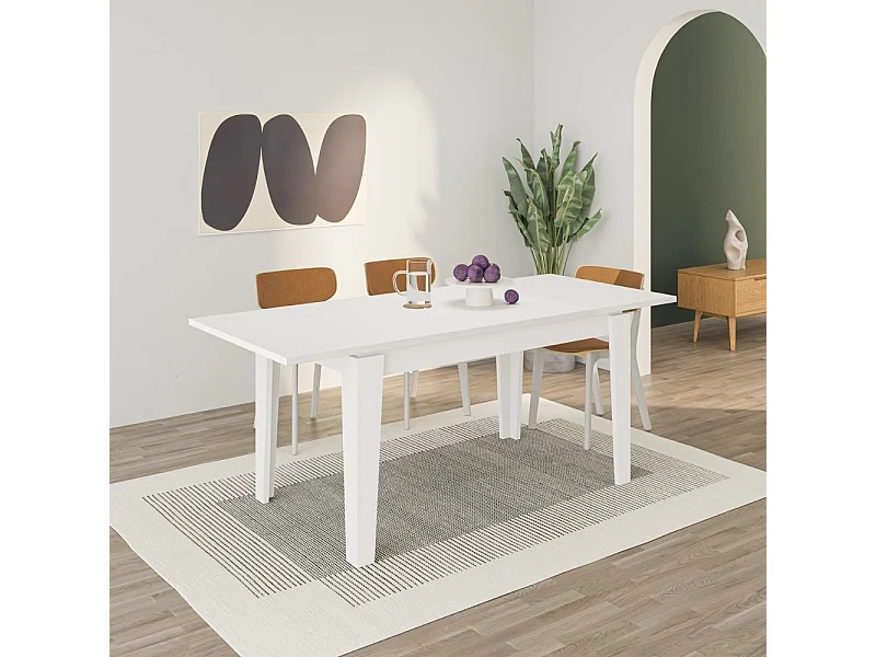 Tavolo rettangolare bianco 140x80 allungabile a 190 cm Tolmen