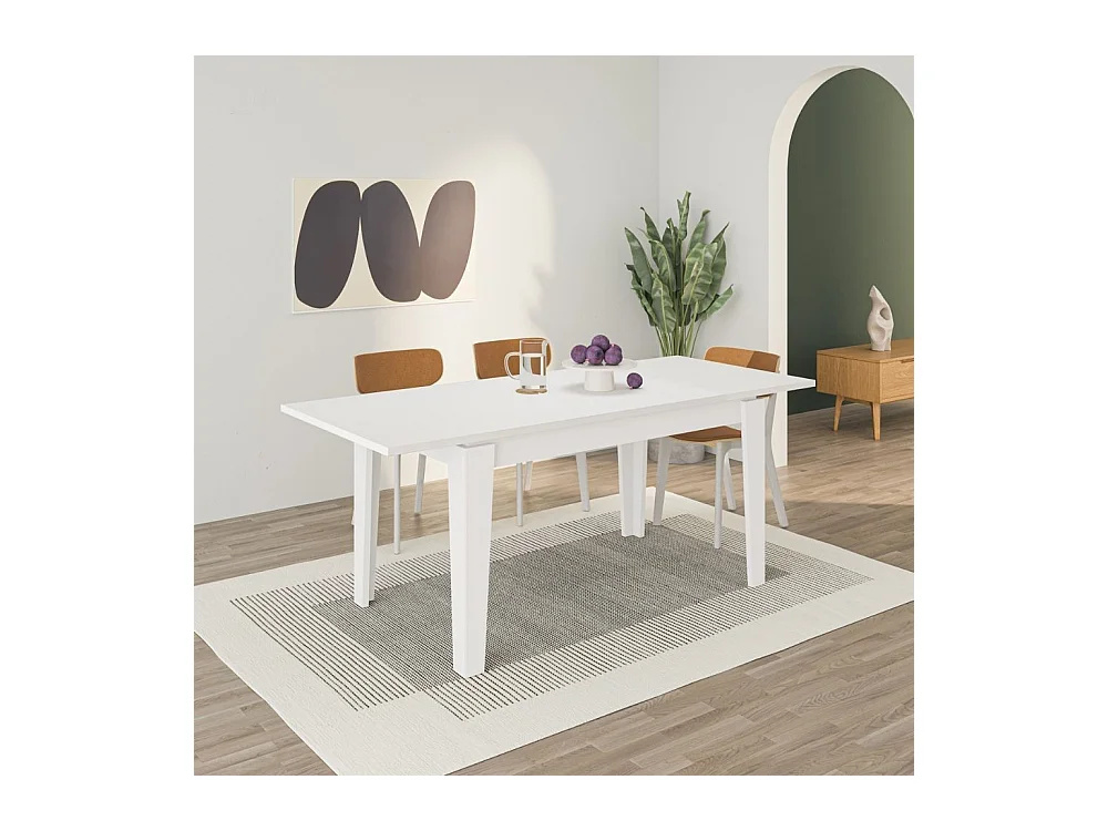 Tavolo rettangolare bianco 140x80 allungabile a 190 cm Tolmen