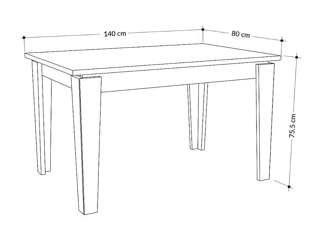 Tavolo allungabile rettangolare Tolmen 140x80 colore bianco