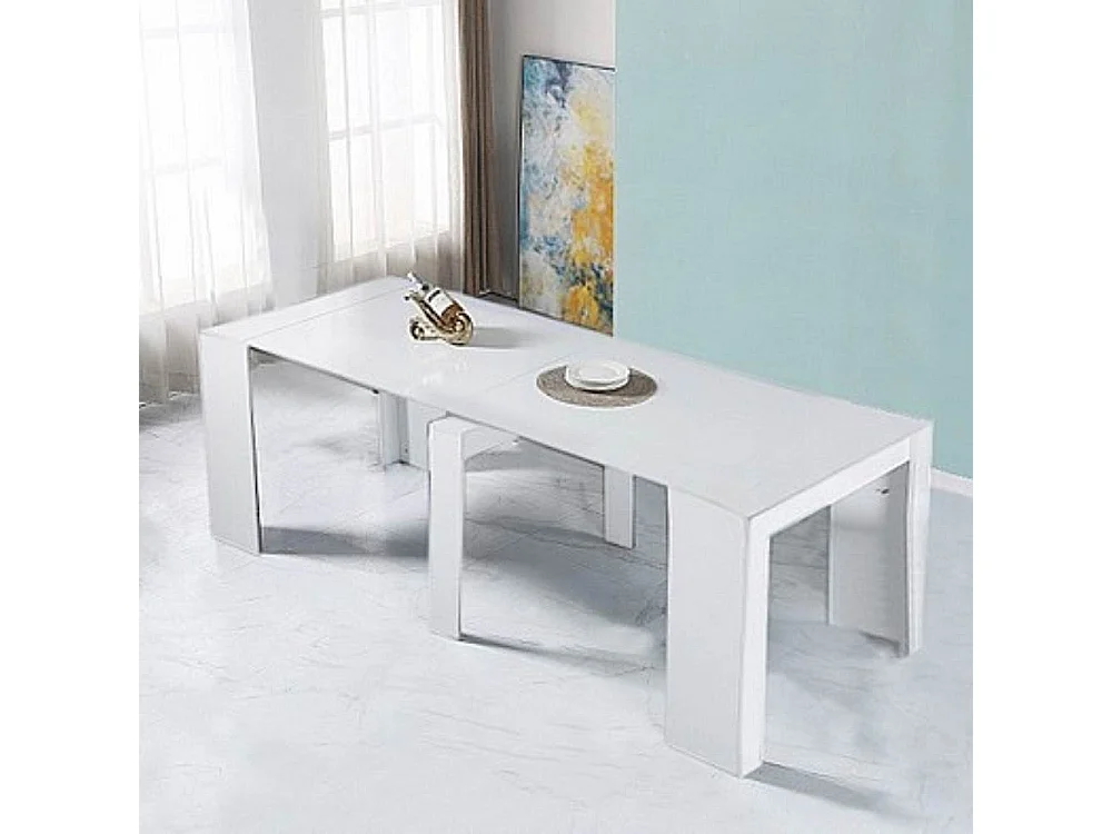 Consolle allungabile Ofelia 90x50x76h cm colore bianco lucido