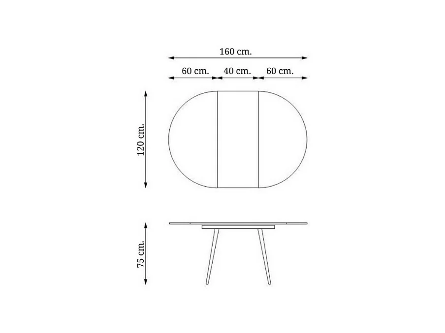 Tavolo rotondo allungabile bianco con gambe nere Cordelia 120x120x75