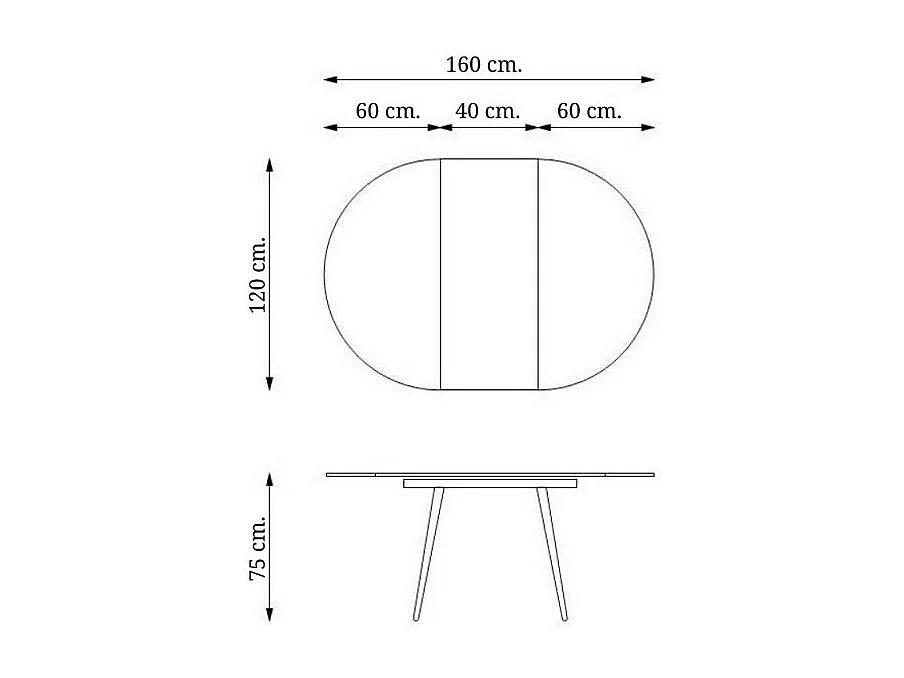 Tavolo rotondo allungabile Cordelia bianco con gambe nere 120x120x75