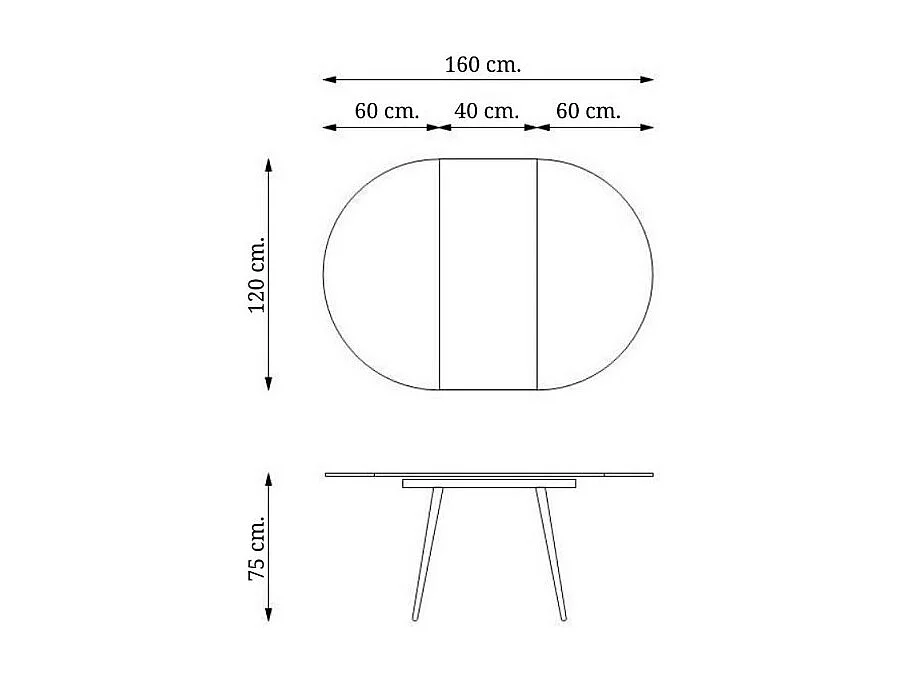 Tavolo rotondo allungabile Cordelia bianco con gambe nere 120x120x75