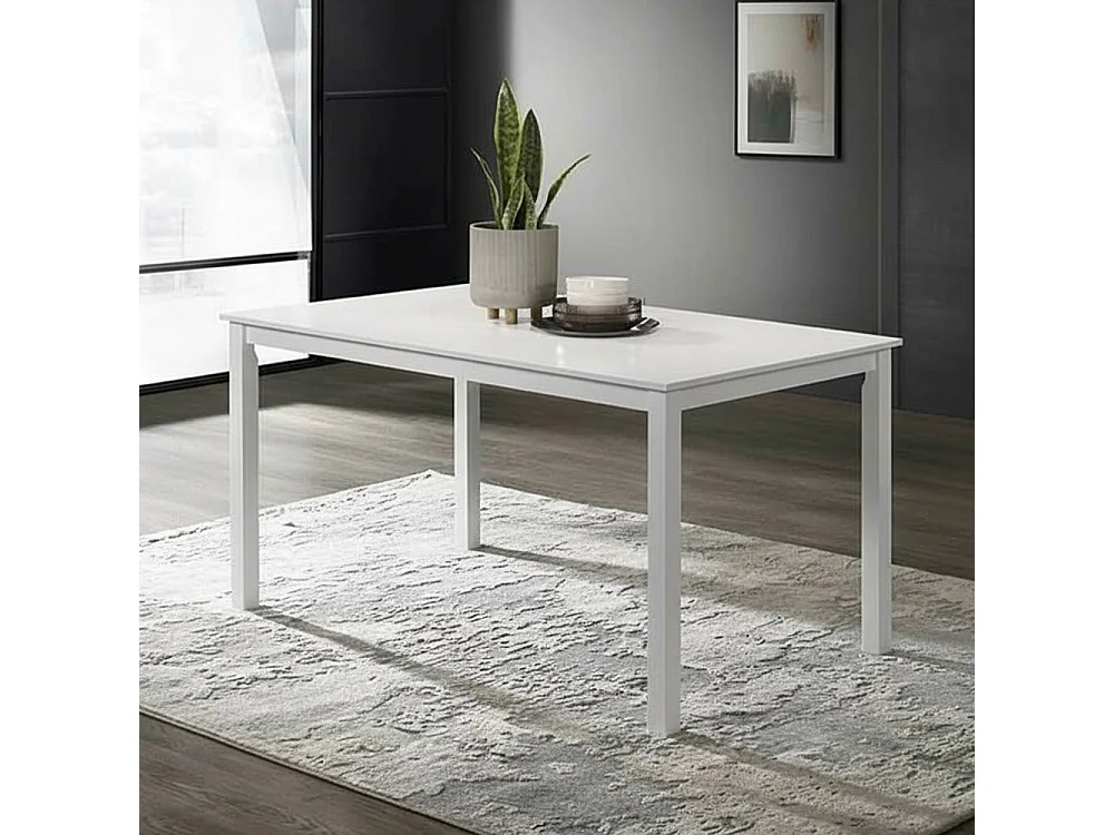 Tavolo rettangolare bianco opaco laccato Dori 140x80x74H