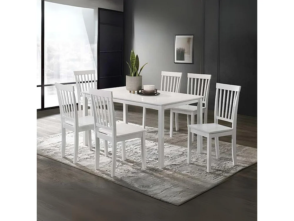 Tavolo rettangolare bianco opaco laccato Dori 140x80x74H