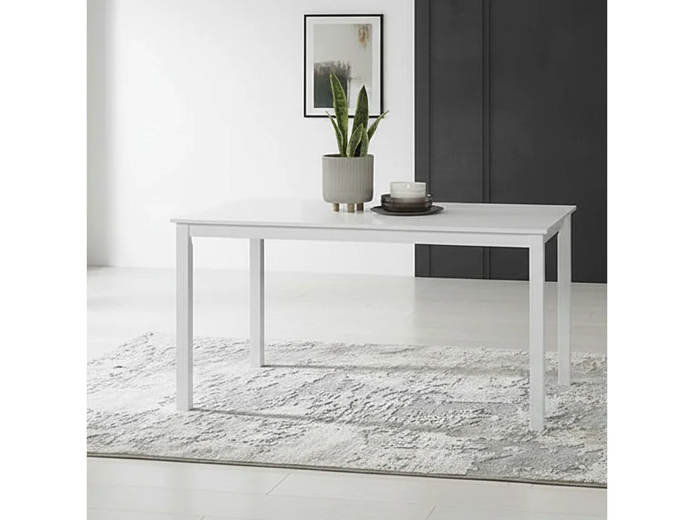 Tavolo rettangolare bianco opaco laccato Dori 140x80x74H