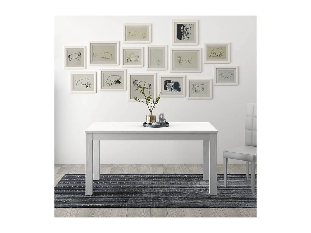 Tavolo allungabile Firenze 120x80 colore bianco frassinato