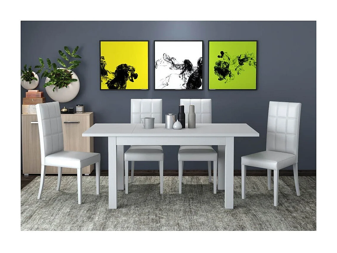 Tavolo allungabile Firenze 120x80 colore bianco frassinato
