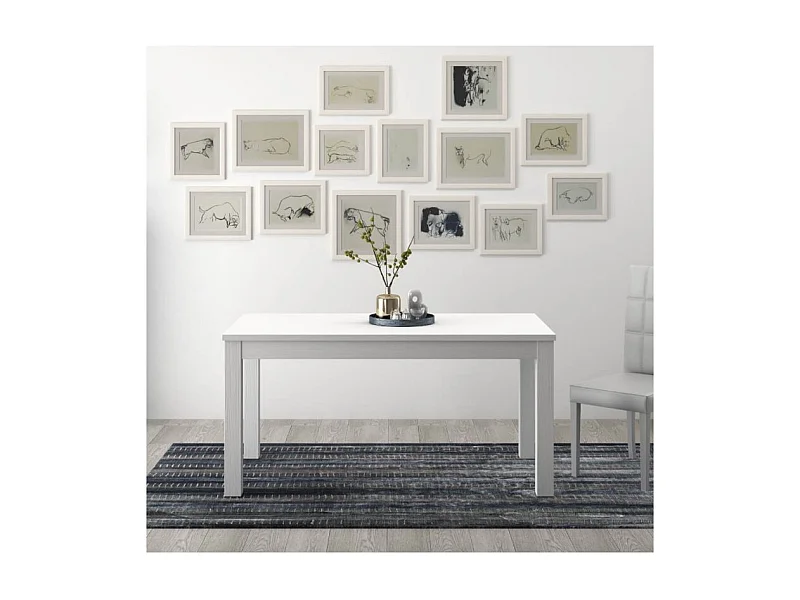 Tavolo allungabile Firenze 120x80 colore bianco frassinato