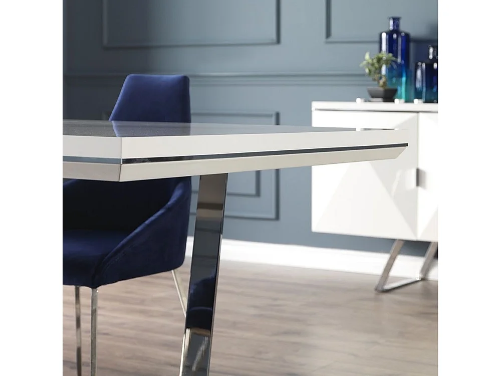 Tavolo Enzio 185x95x78h colore bianco laccato lucido