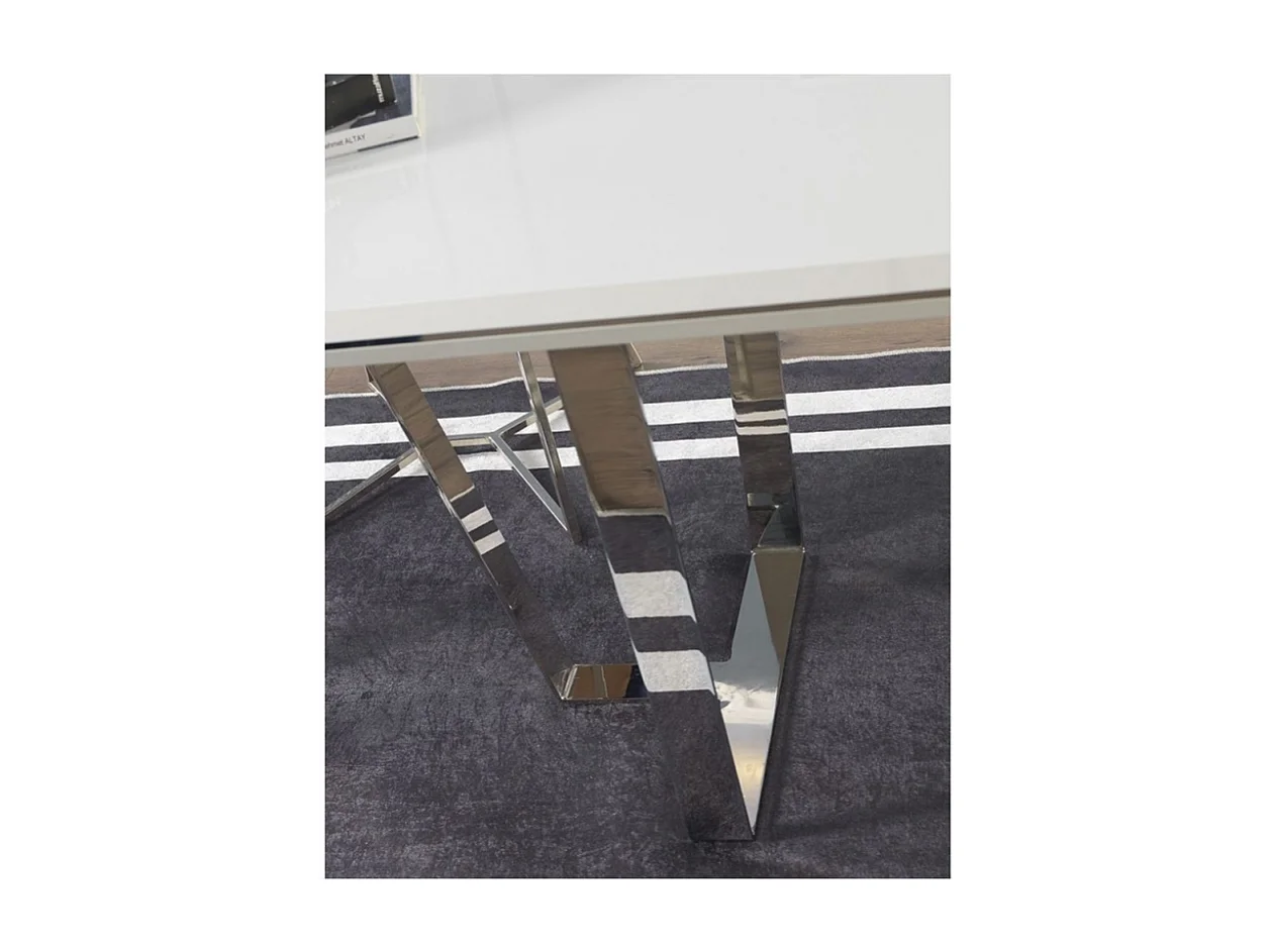 Tavolo Enzio 185x95x78h colore bianco laccato lucido