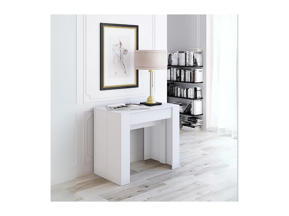 Consolle allungabile Luka 90x51,6x76,6H cm colore bianco