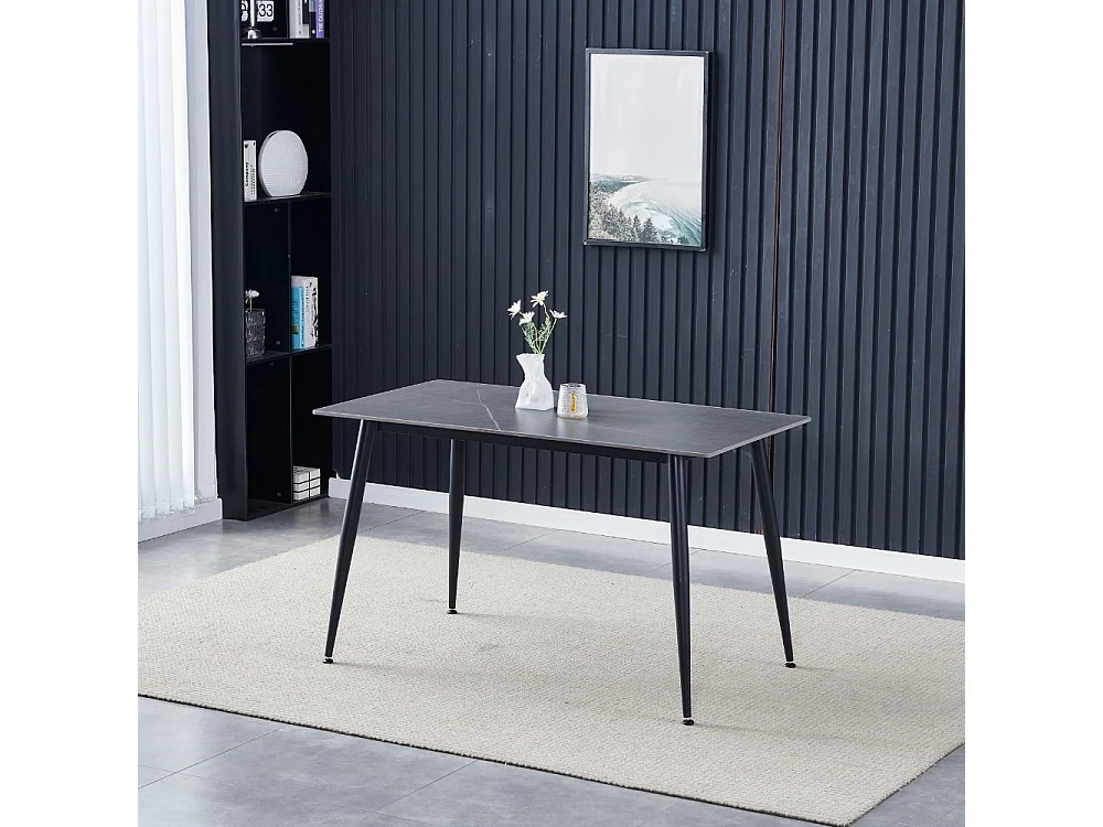 Tavolo top ceramica effetto marmo grigio opaco Mila 140x80