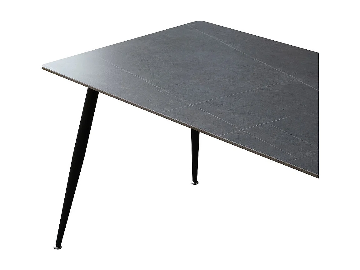 Tavolo top ceramica effetto marmo grigio opaco Mila 140x80