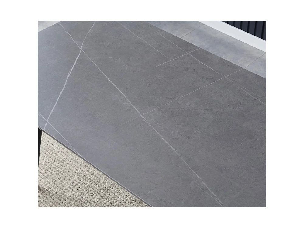 Tavolo top ceramica effetto marmo grigio opaco Mila 140x80