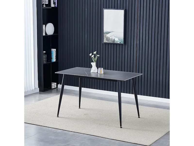 Tavolo top ceramica effetto marmo grigio opaco Mila 140x80