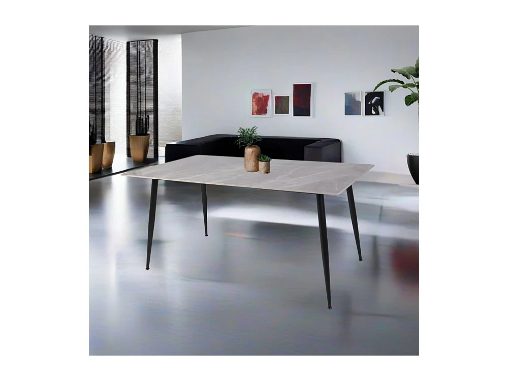 Tavolo top ceramica effetto marmo grigio lucido Mila 160x90