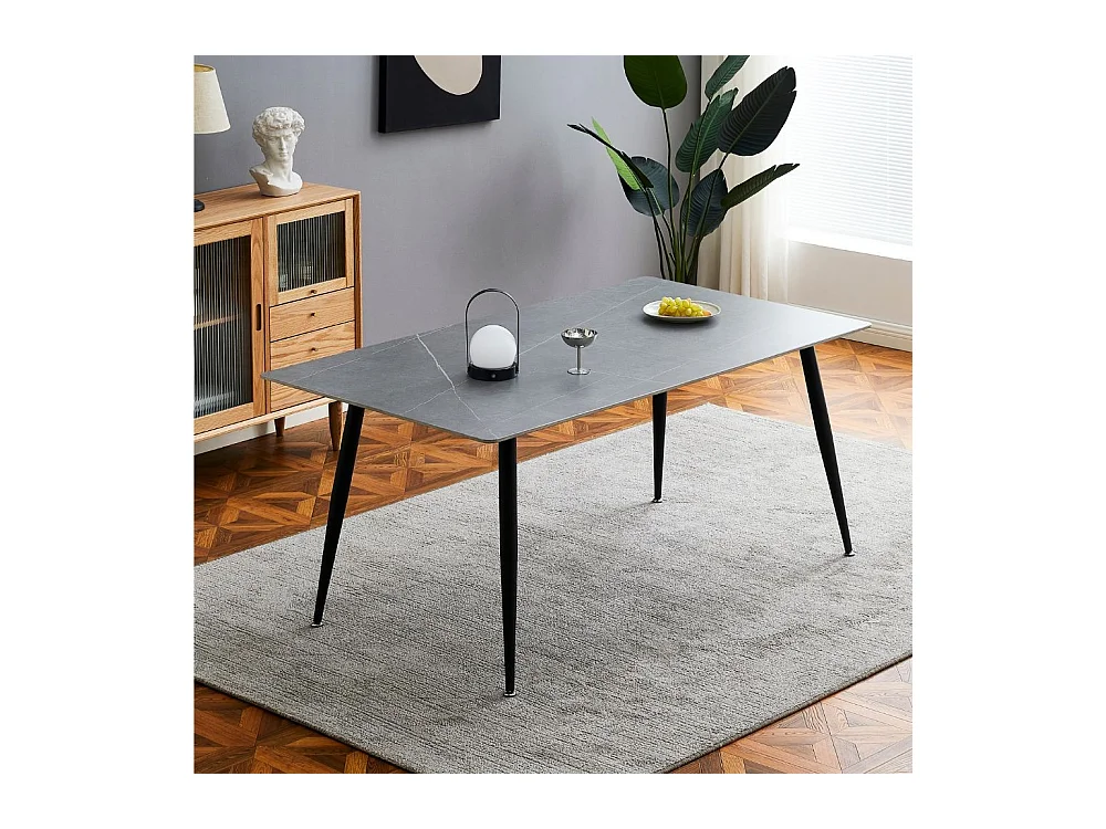 Tavolo top ceramica effetto marmo grigio cemento Mila 160x90