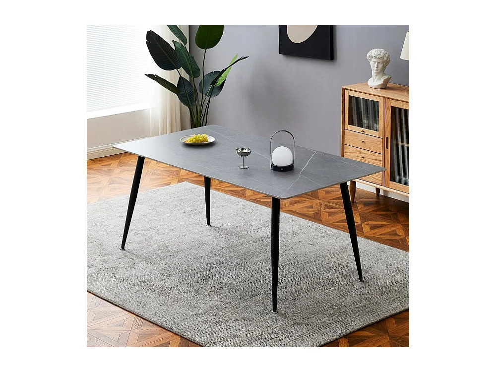 Tavolo top ceramica effetto marmo grigio cemento Mila 160x90