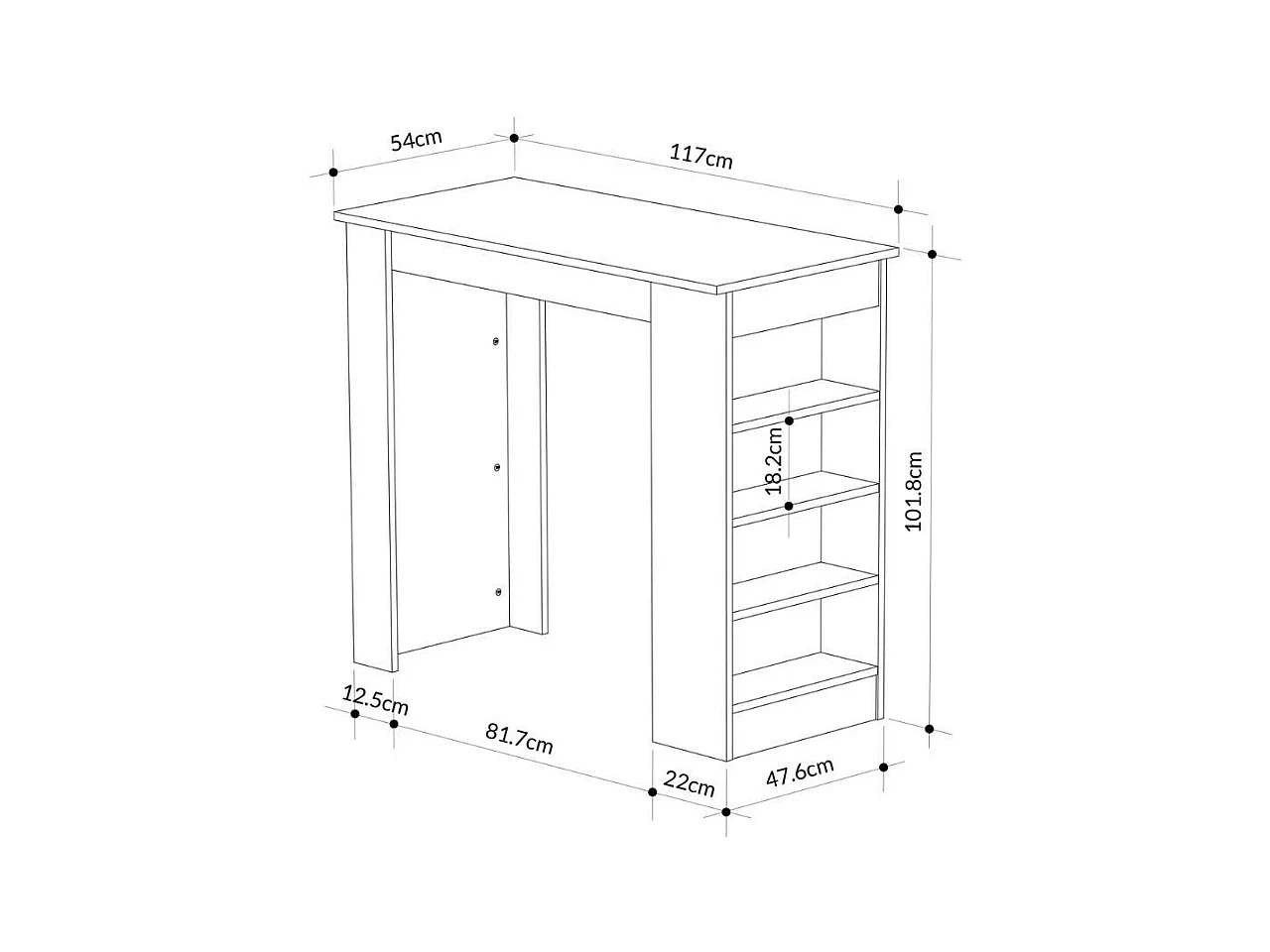 Penisola da cucina Swallow colore bianco