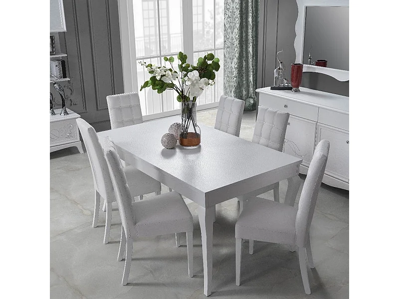 Tavolo allungabile Giselle colore bianco 160x90x78H