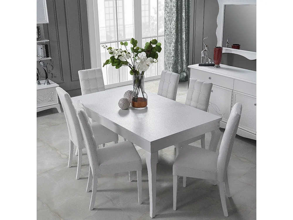 Tavolo allungabile Giselle colore bianco 160x90x78H