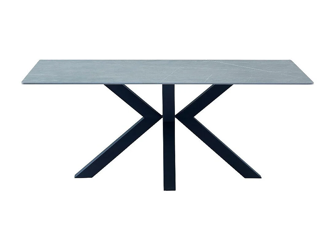 Tavolo Germany piano ceramica effetto marmo grigio opaco 180x90 cm.