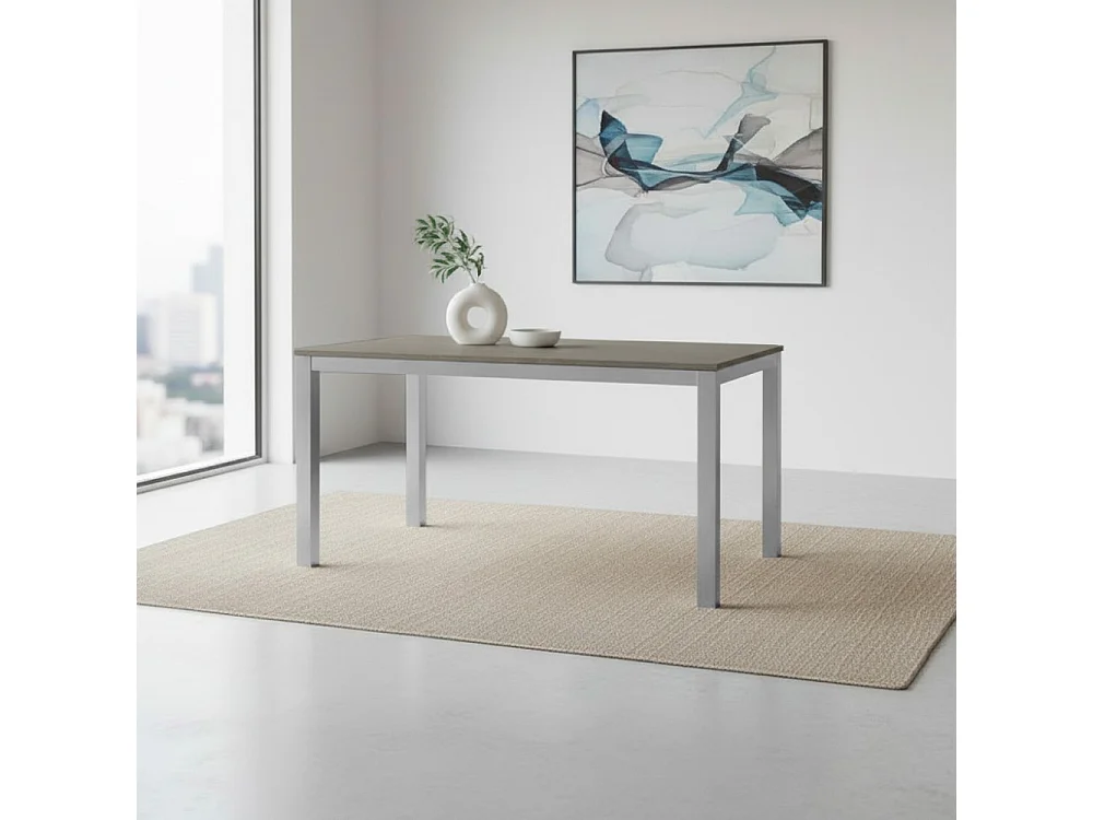 Tavolo rettangolare allungabile 120x80 struttura alluminio e piano larice grigio Monster