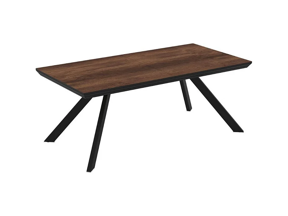 Tavolo allungabile Corin piano colore noce e gambe in metallo 200x100x77H