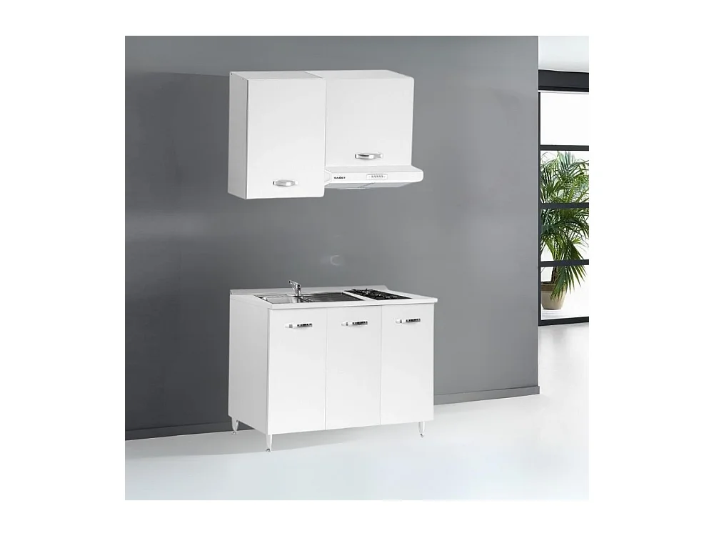 Mini cucina monoblocco bianco frassinato Zagabria 120