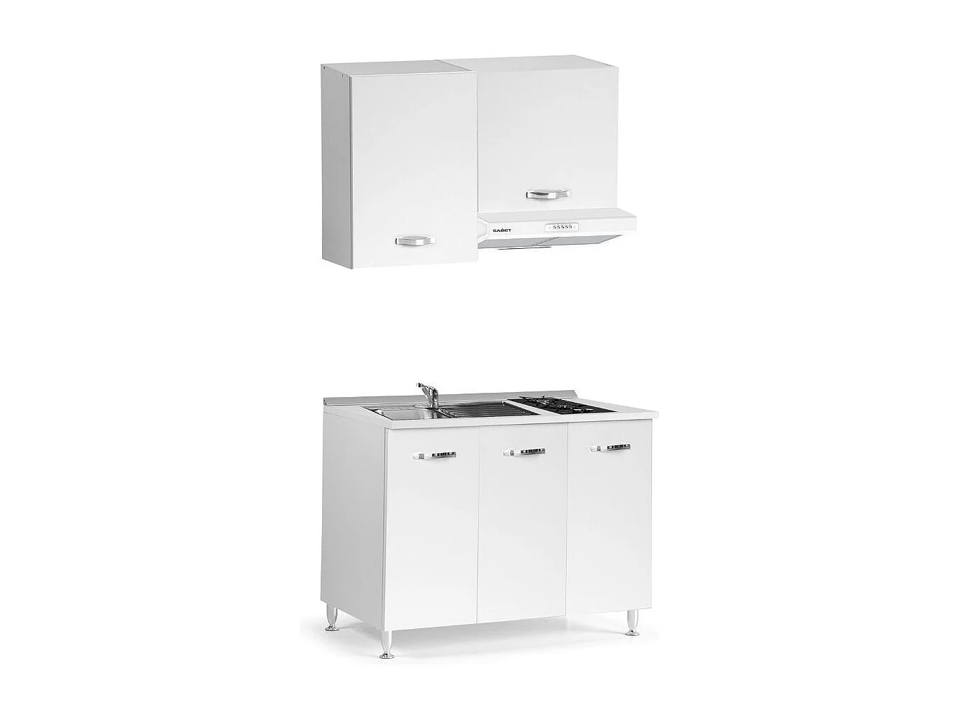 Mini cucina monoblocco bianco frassinato Zagabria 120