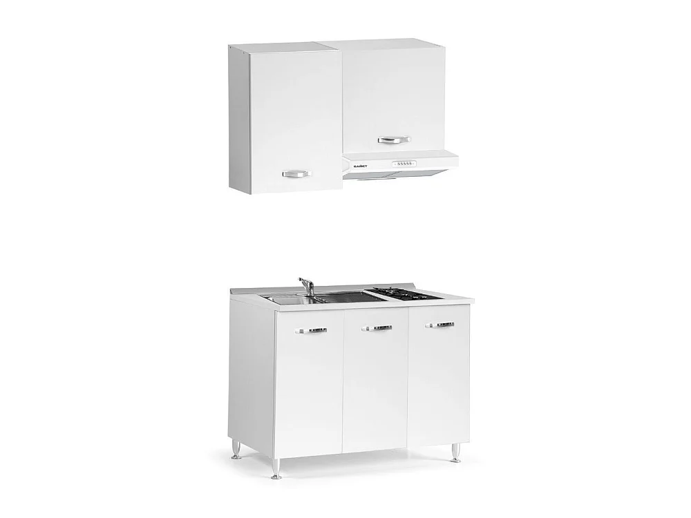 Mini cucina monoblocco bianco frassinato Zagabria 120