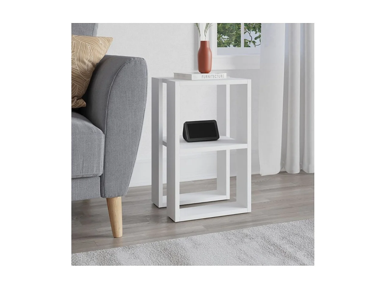 Comodino due ripiani Lonie 34x30x55h colore bianco