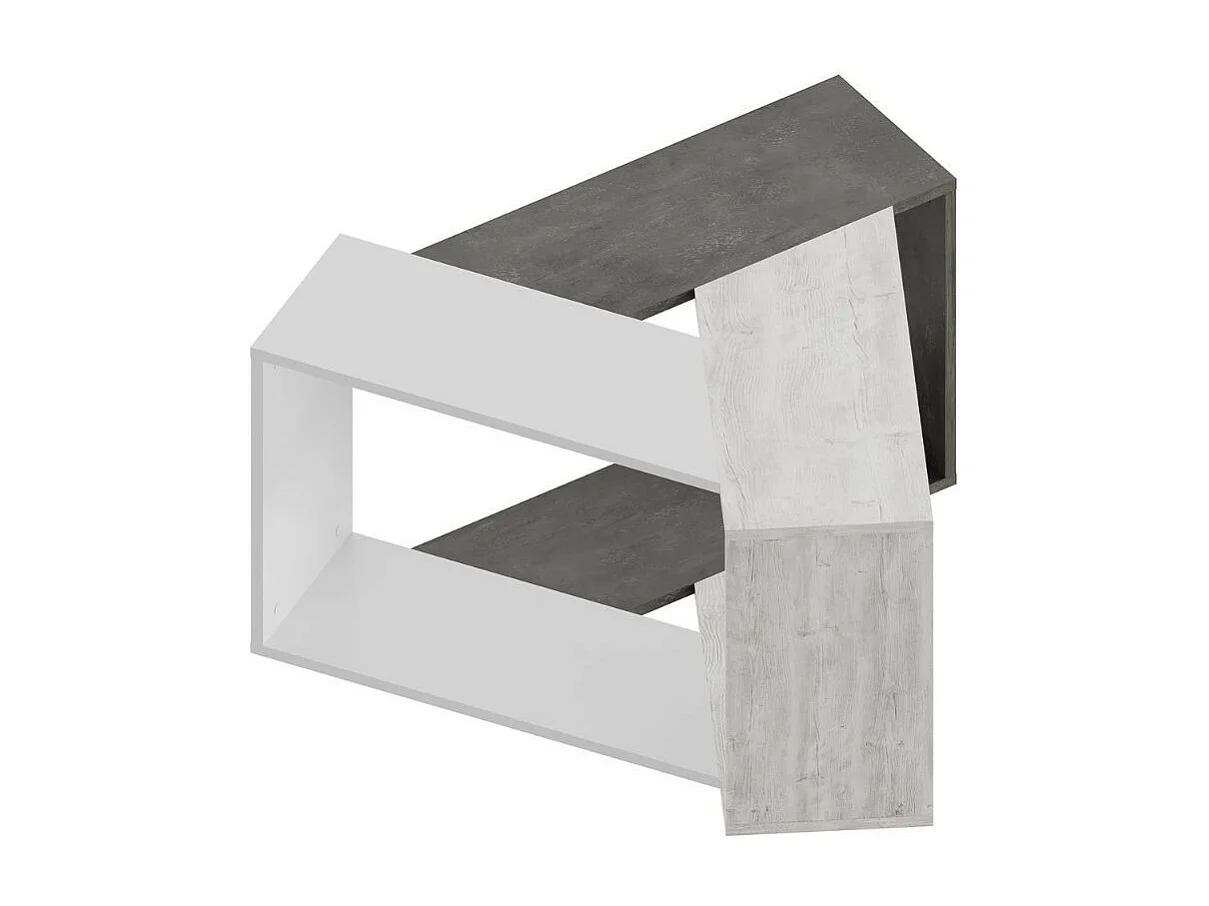 Tavolino da salotto Trio colore cemento bianco