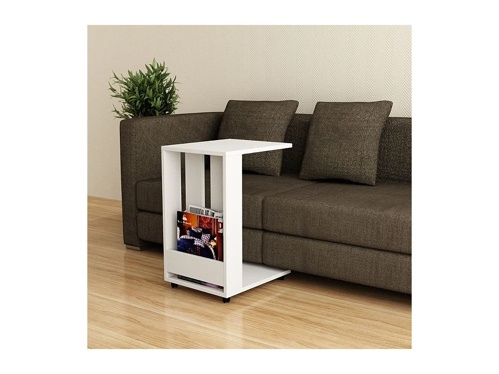 Tavolino da divano porta pc e riviste Edi colore bianco