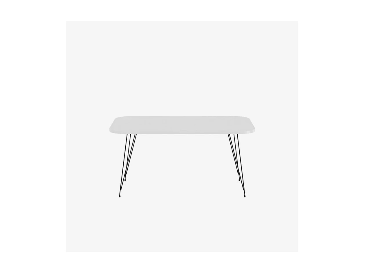 Tavolino rettangolare da salotto bianco gambe nere Reeta