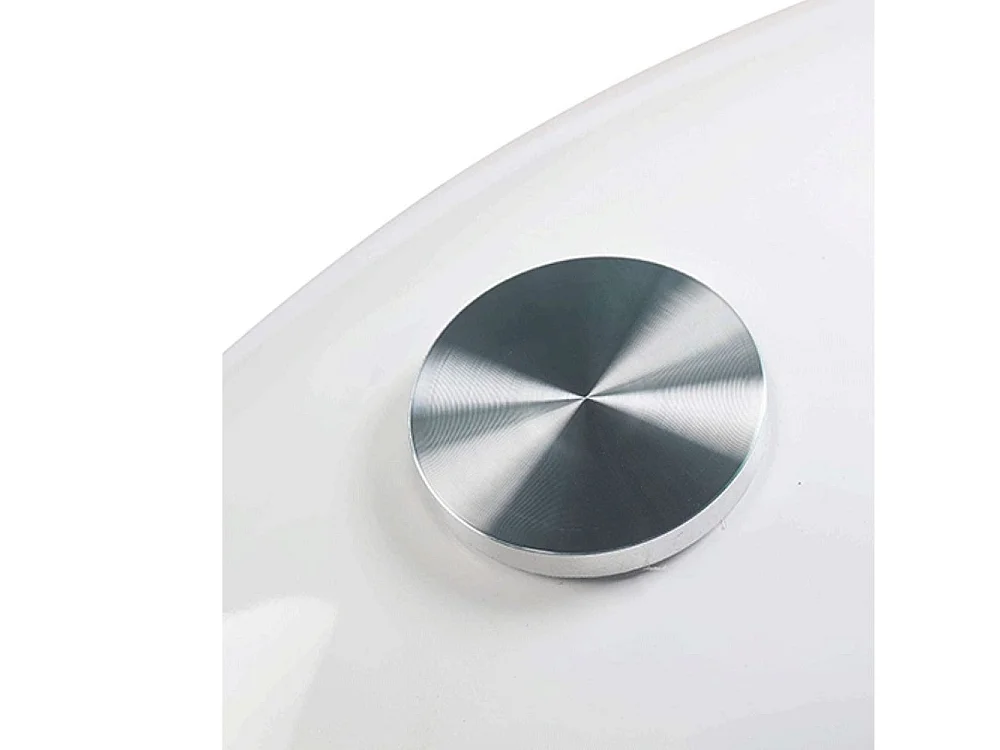 Tavolino da salotto con piano in vetro ovale e struttura bianco lucido 115x65x40 Miranda