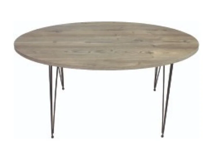 Tavolino ovale da salotto Terek p472 colore grigio pino gambe nere