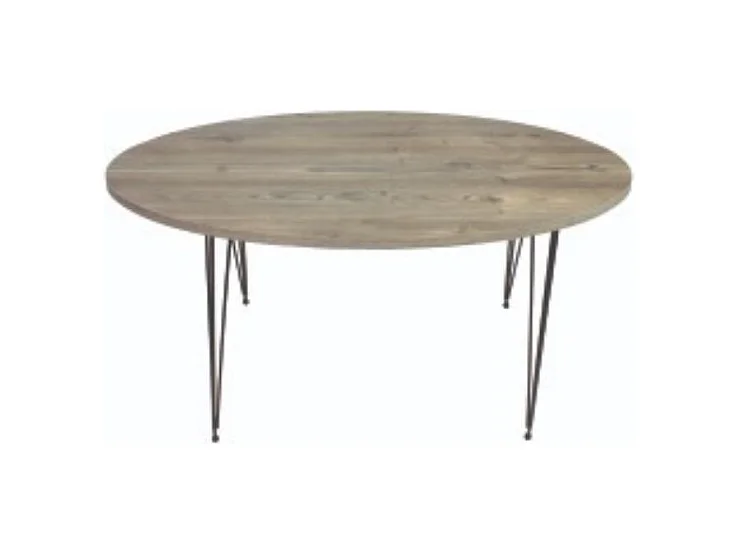 Tavolino ovale da salotto Terek p472 colore grigio pino gambe nere