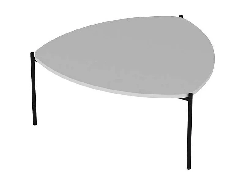 Tavolino da salotto bianco Lenny struttura metallo nero