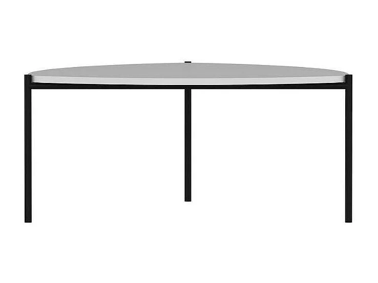 Tavolino da salotto bianco Lenny struttura metallo nero