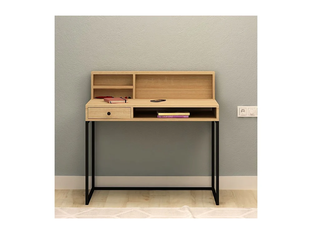 Scrivania con cassetto Nasus colore rovere nero