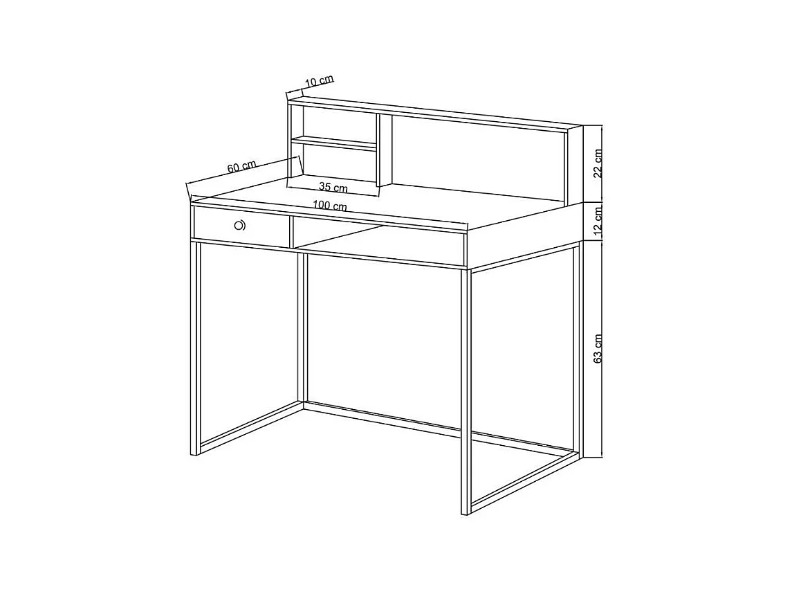 Scrivania con cassetto Nasus colore rovere nero