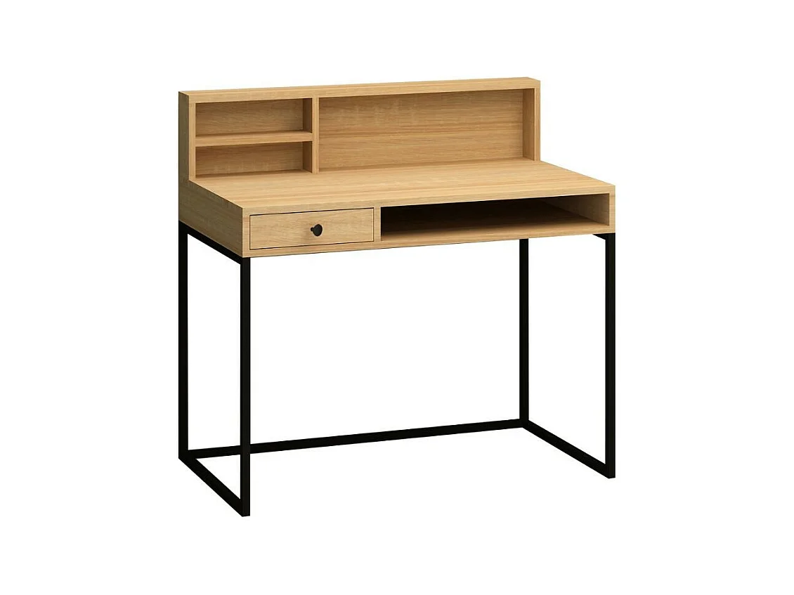 Scrivania con cassetto Nasus colore rovere nero