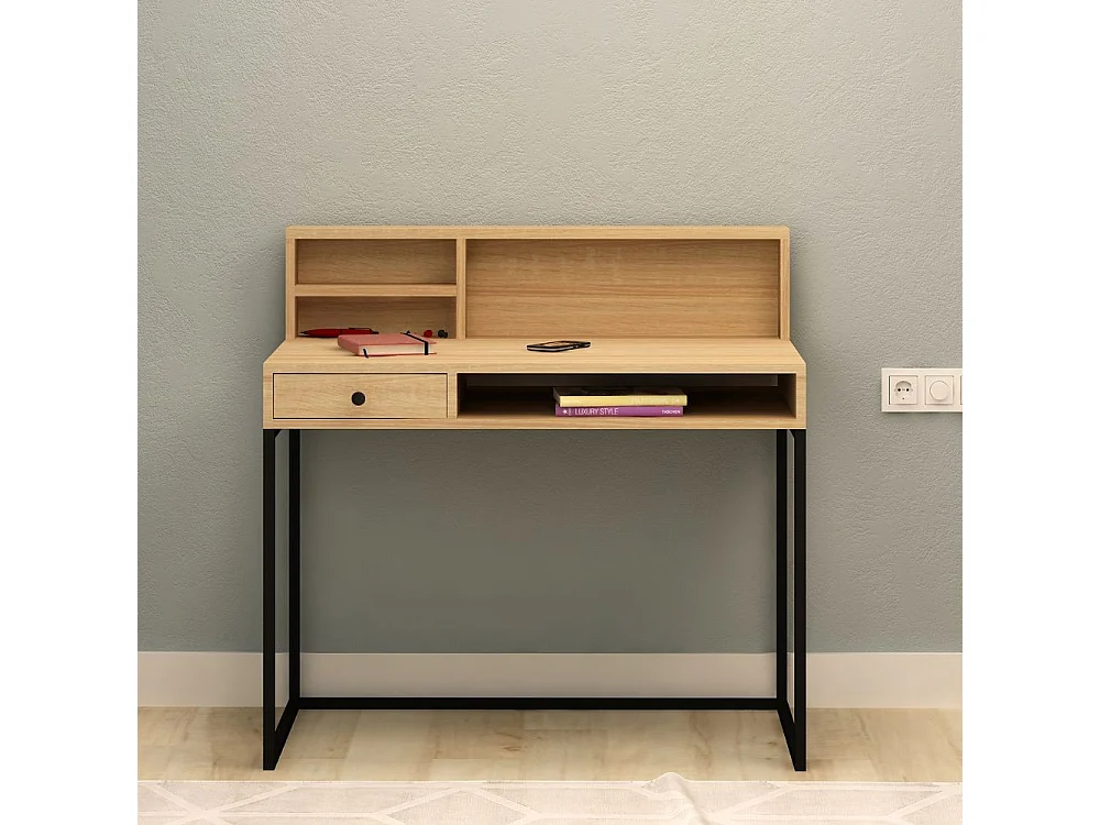 Scrivania con cassetto Nasus colore rovere nero