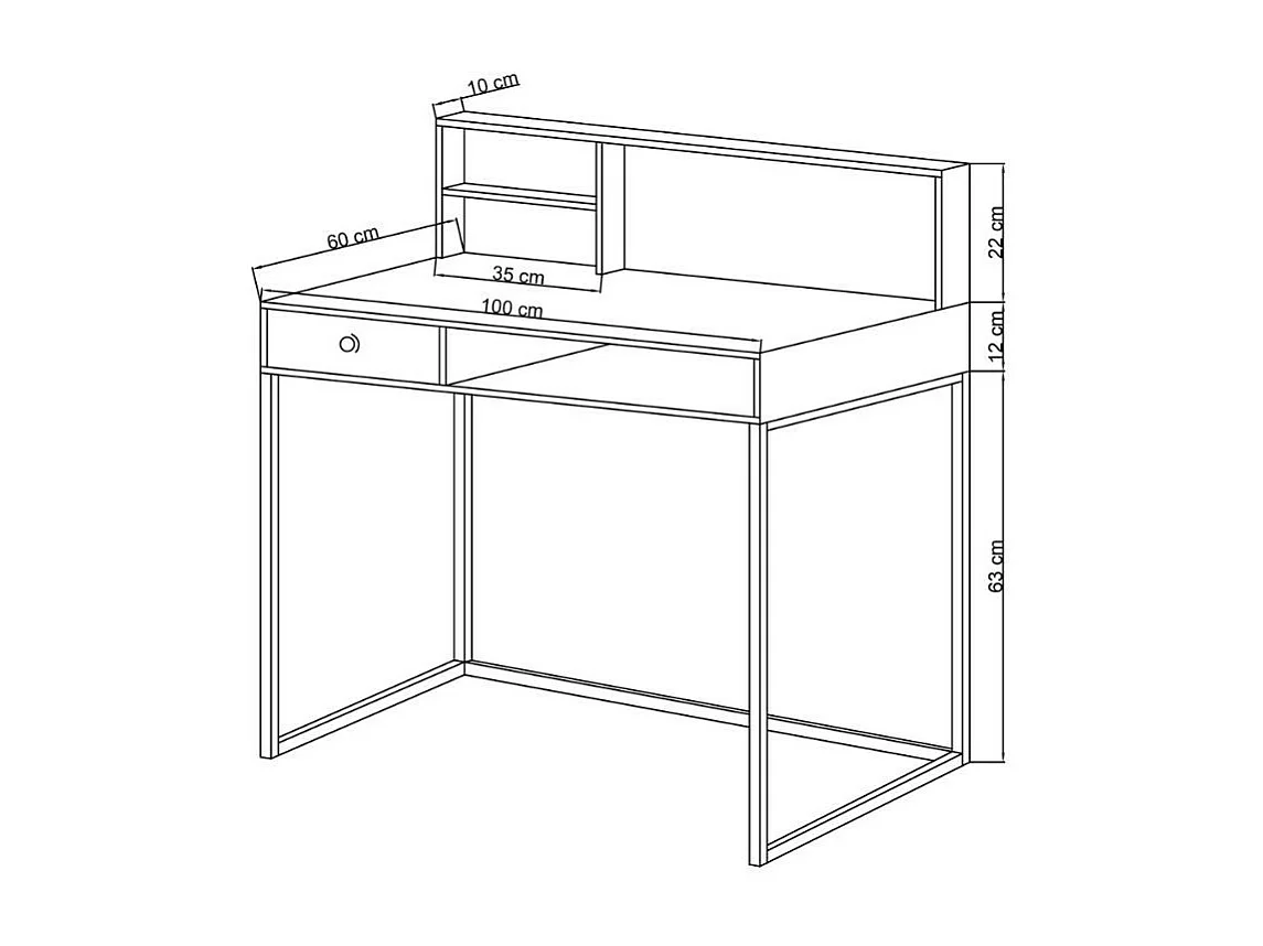 Scrivania con cassetto Nasus colore rovere nero