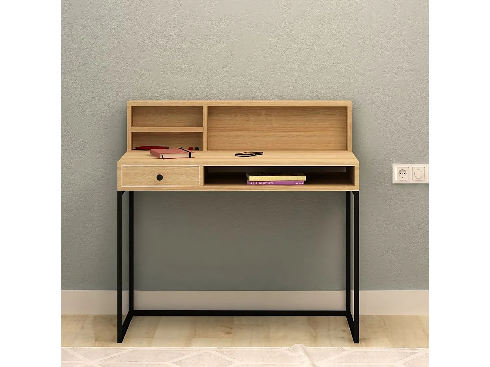 Scrivania con cassetto Nasus colore rovere nero