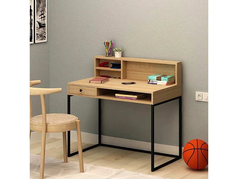 Scrivania con cassetto Nasus colore rovere nero