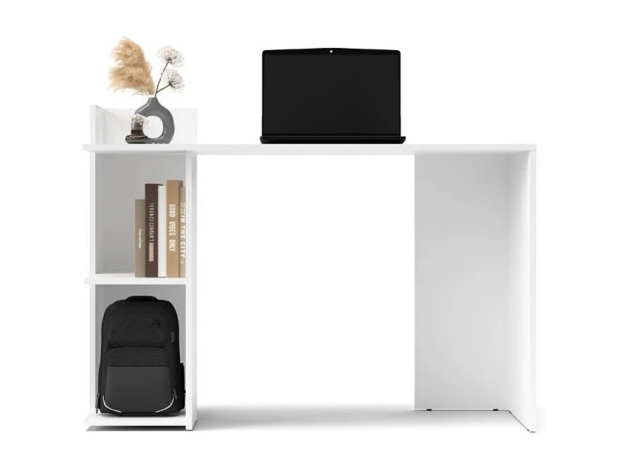 Scrivania con ripiani laterali Paco1 120x51,6x87,5H colore bianco