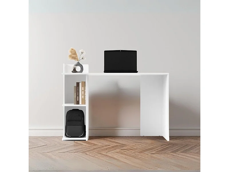 Scrivania con ripiani laterali Paco1 120x51,6x87,5H colore bianco